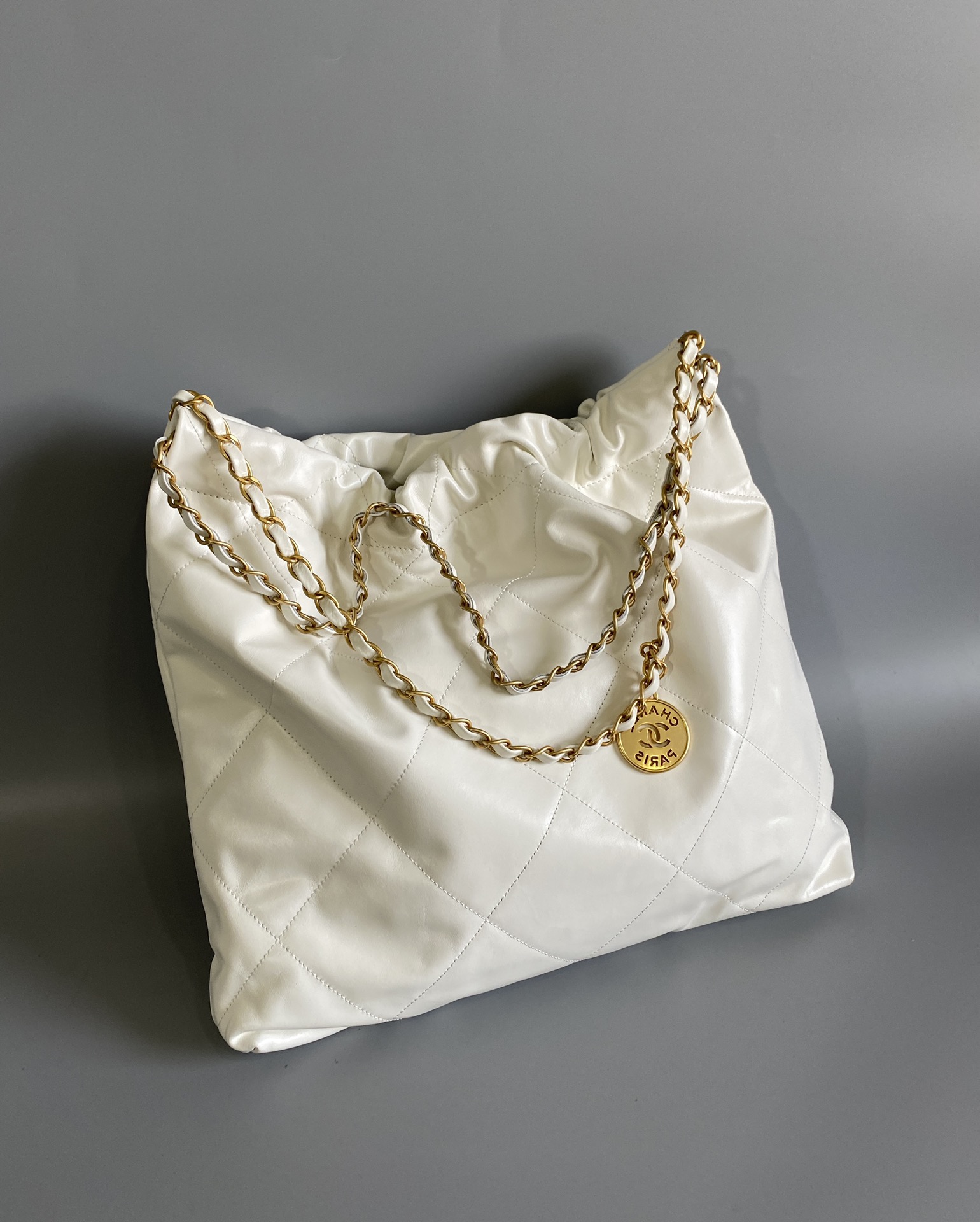 CC Inspired 22 HANDBAG Shiny Calfskin & Gold-Tone Metal Bag - Gorchic - $162.99
