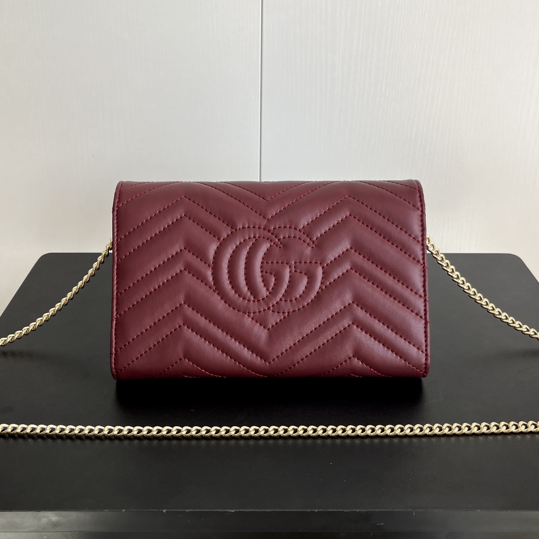 Double-G Marmont Chain Wallet - Red Wallet - Gorchic - $123.99