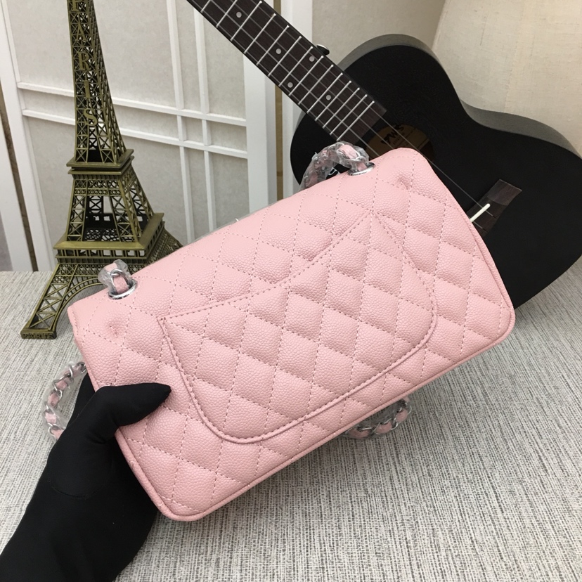 CC Inspired Classic Double Flap Bag Pink Caviar Sier Hardware - Bag - Gorchic - $122.99