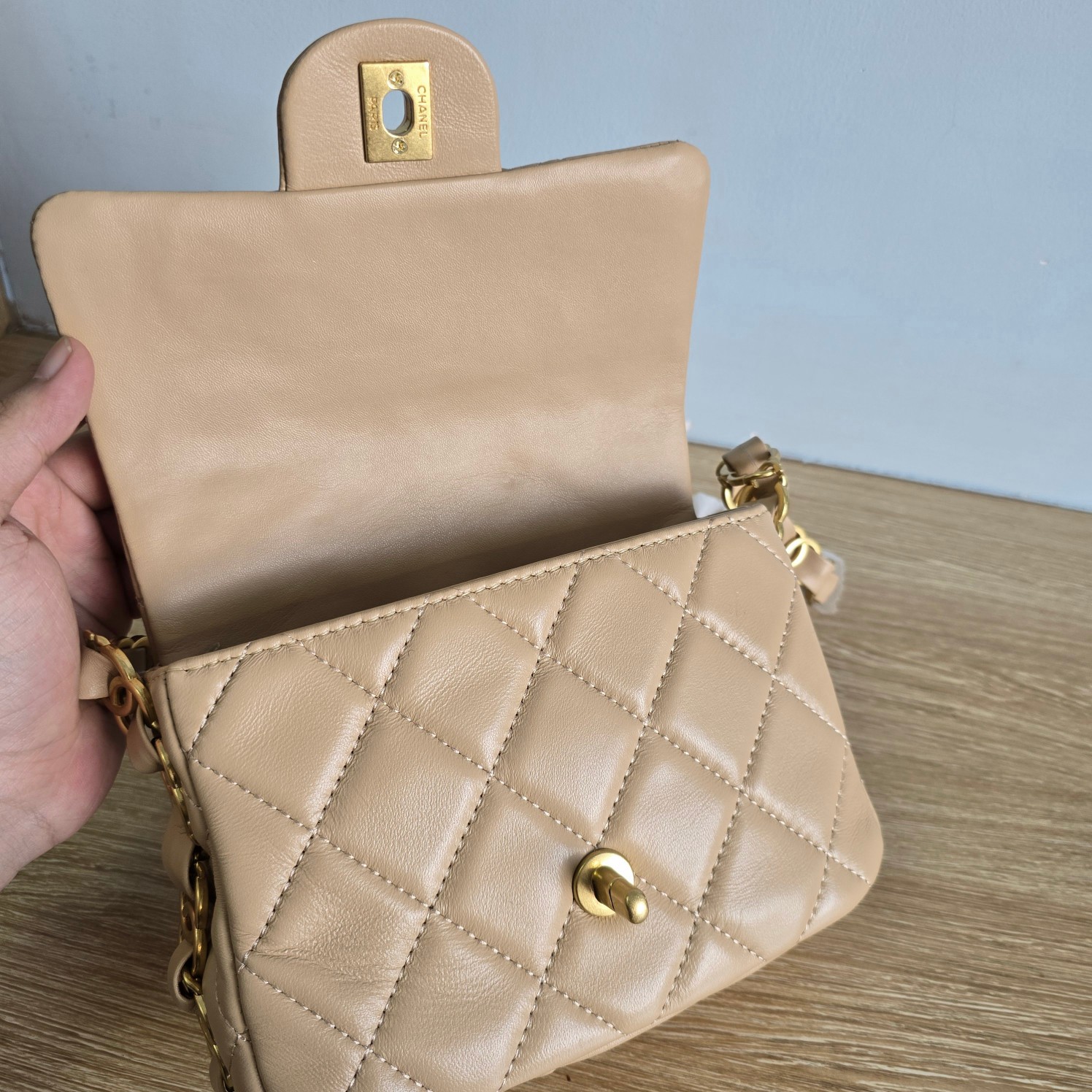 CC Inspired New 24K Small Underarm Bag - Khaki Bag - Gorchic - $136.99