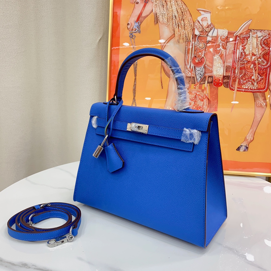H-Inspired Kelly Haze Deep Blue Silver Hardware - Bag - Gorchic - $156.99
