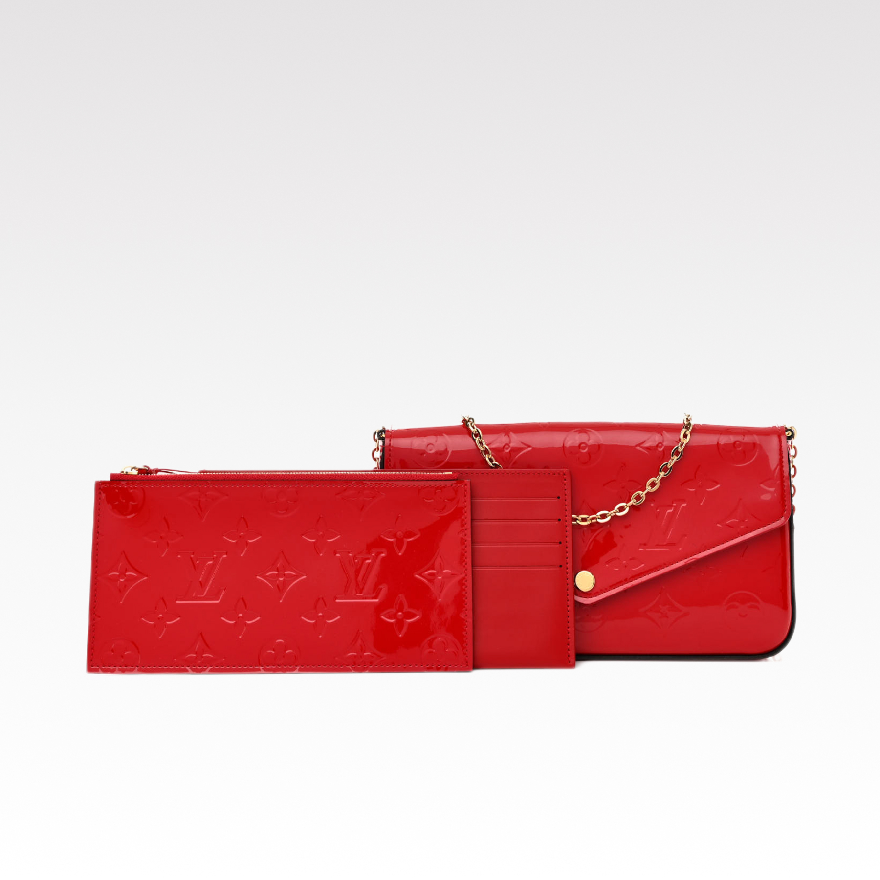 Designer Monogram  Felicie Pochette Monogram Vernis- Bag - Gorchic - $82.99