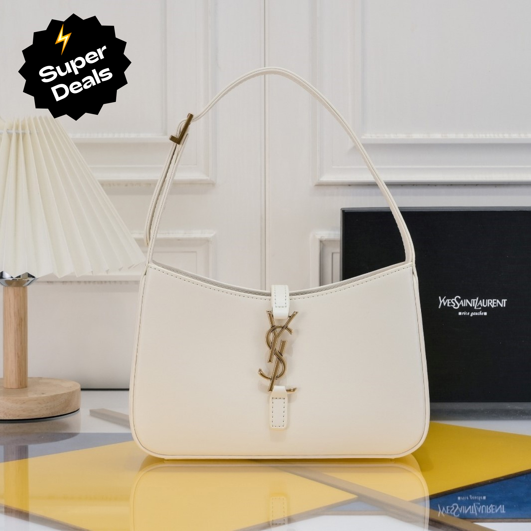Lady Designer Fashion 5 à 7 Hobo Bag Leather-White Bag - Gorchic - $121.99