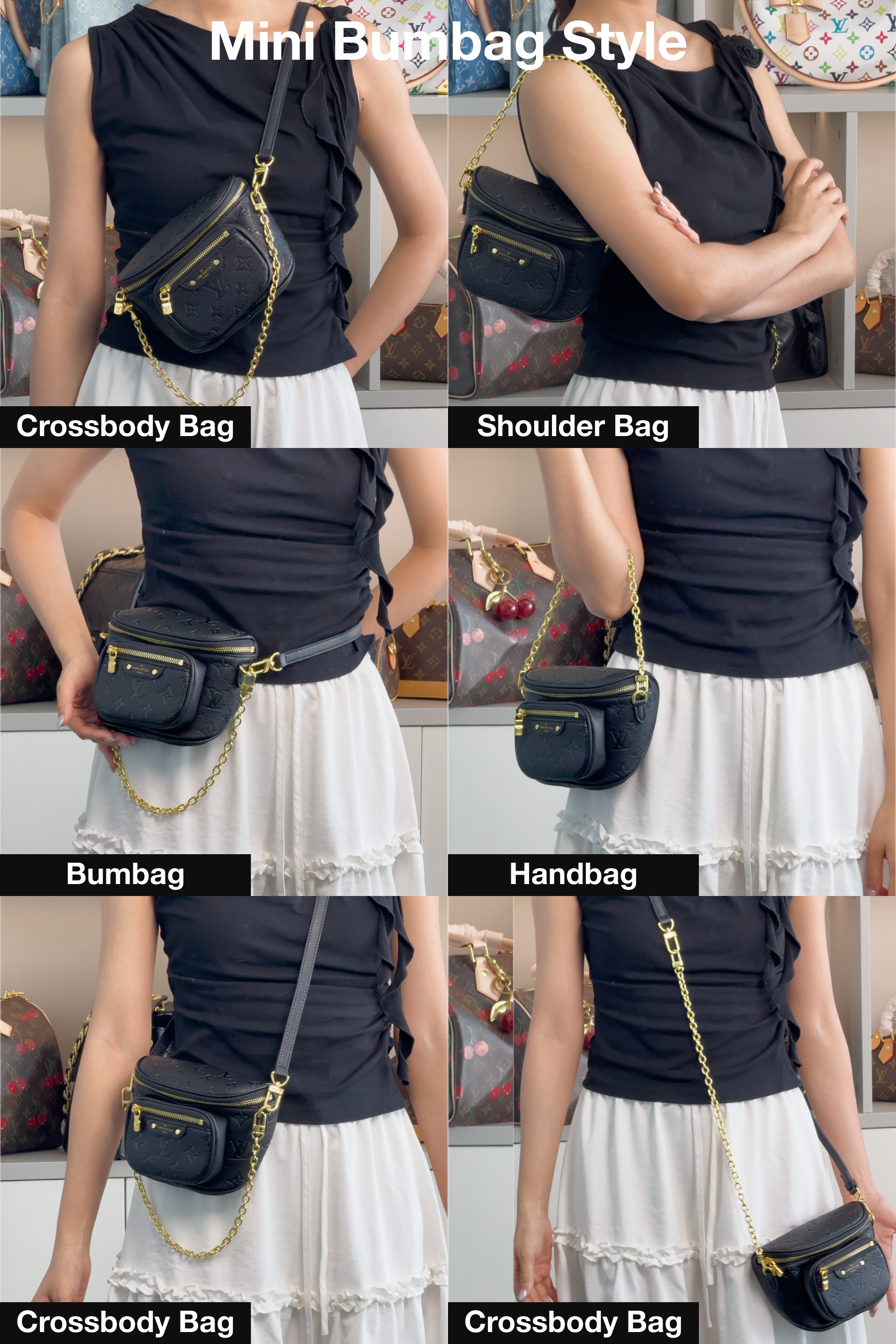 Designer Monogram Empreinte Monogram Leather Black Bumbag - Bag - Gorchic - $119.99