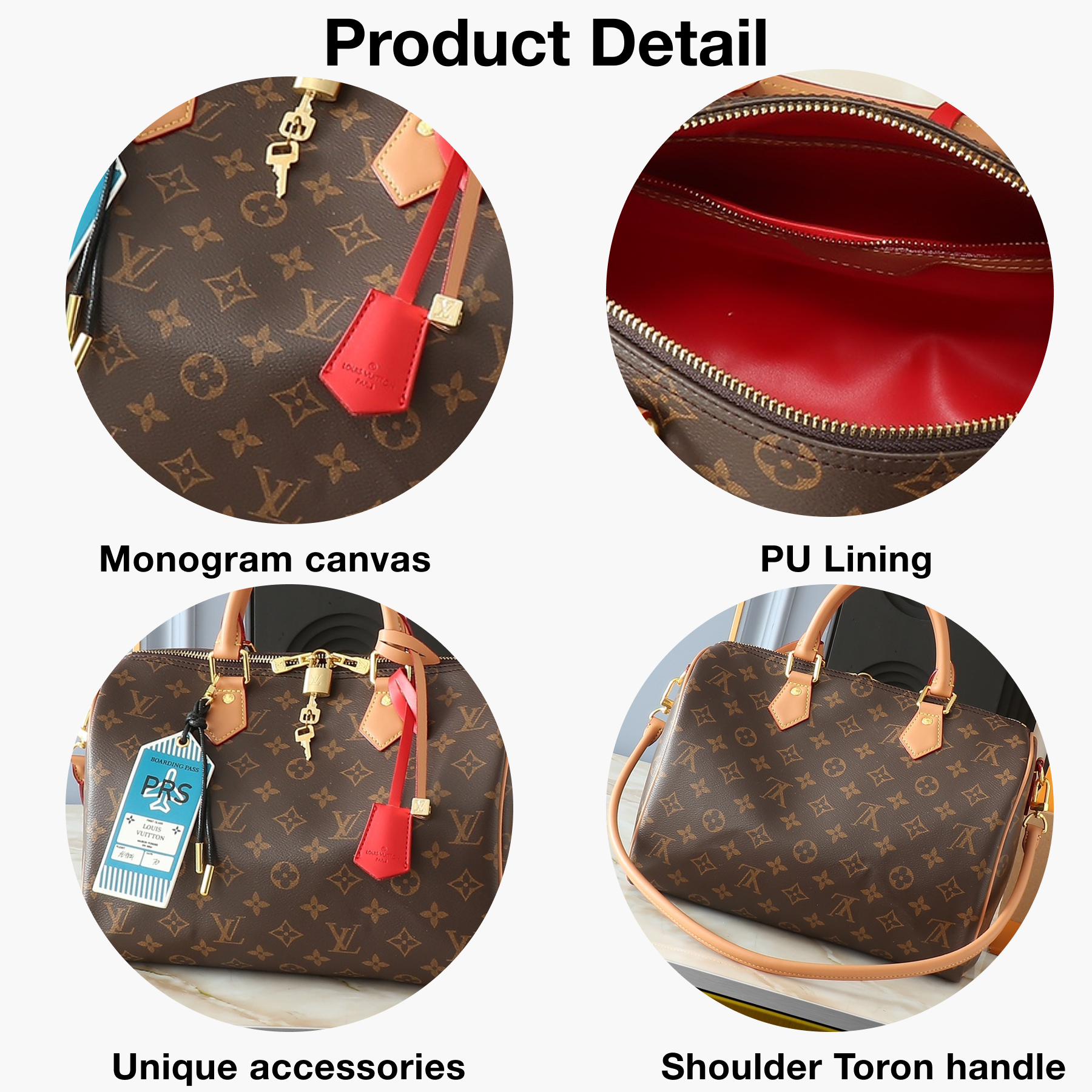 Designer Monogram Speedy Soft 30 Boho Red Handbag - Gorchic - $144.99