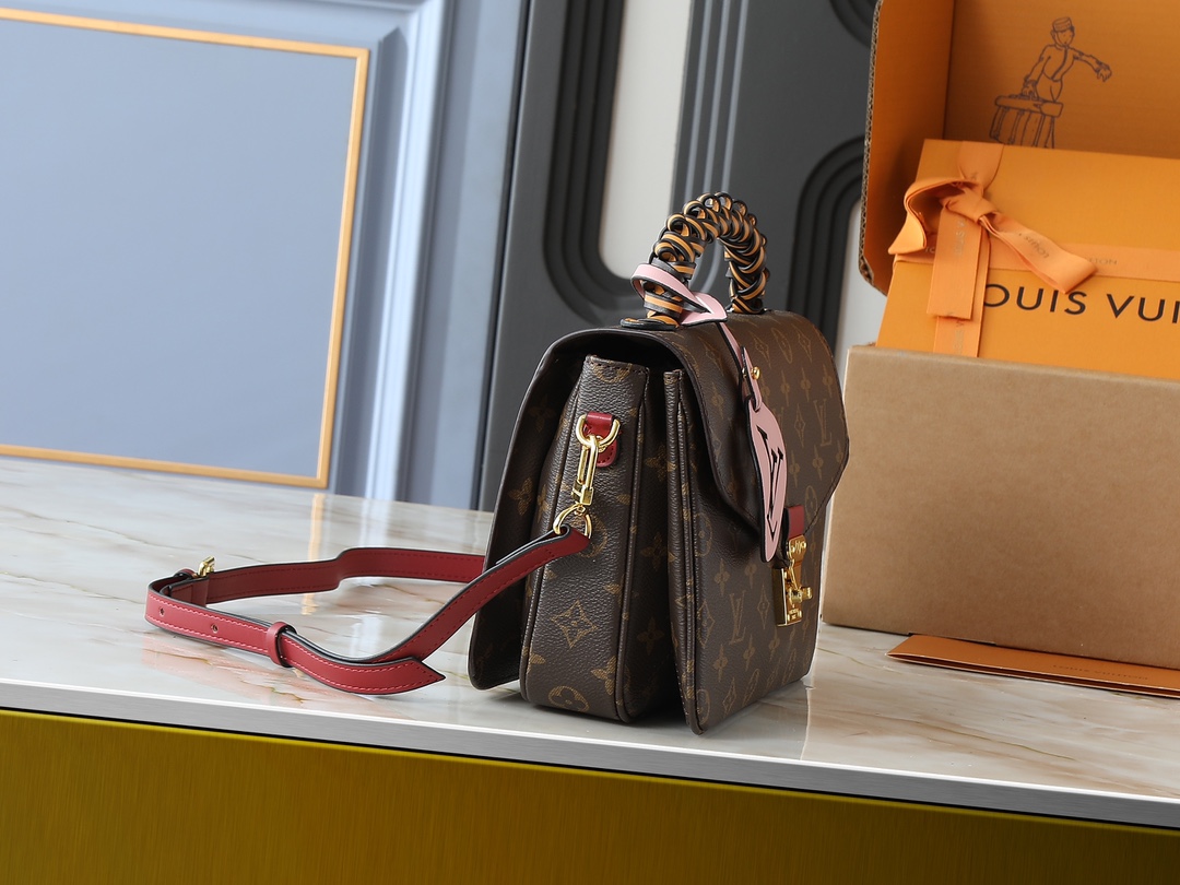 Designer Braided Pochette Metis Safran Bag - Red - Gorchic - $132.99