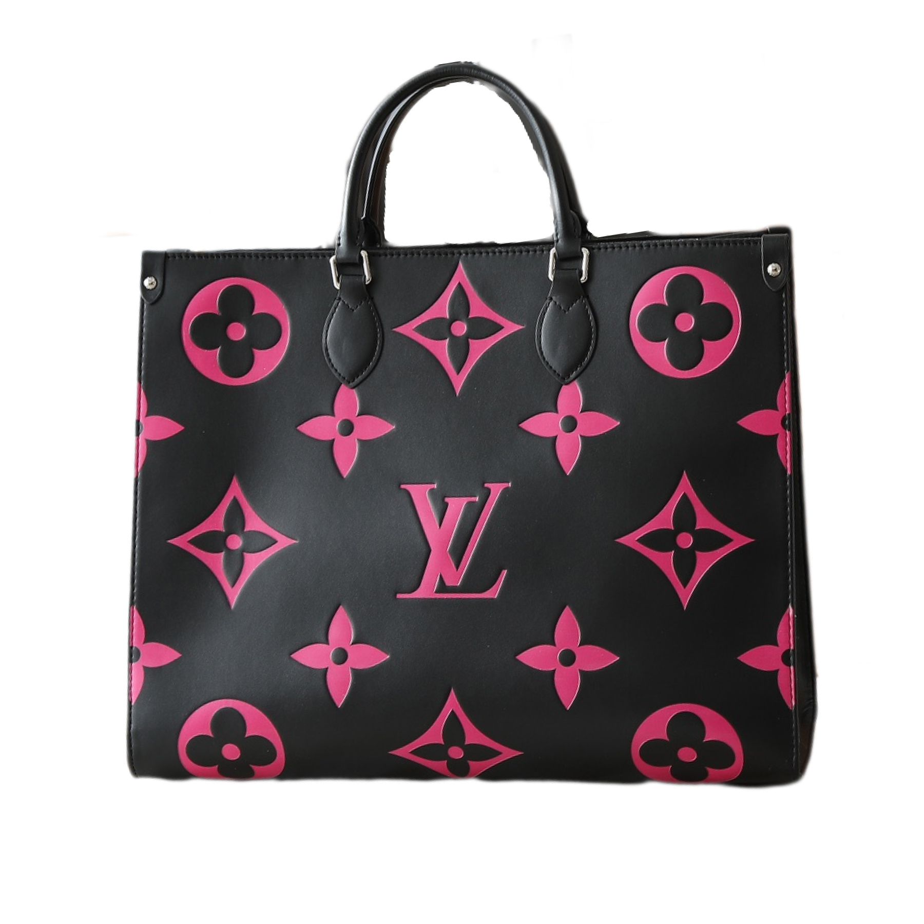 Designer Monogram Empreinte OnTheGo GM Tote Bag - Black And Pink - Gorchic - $116.99