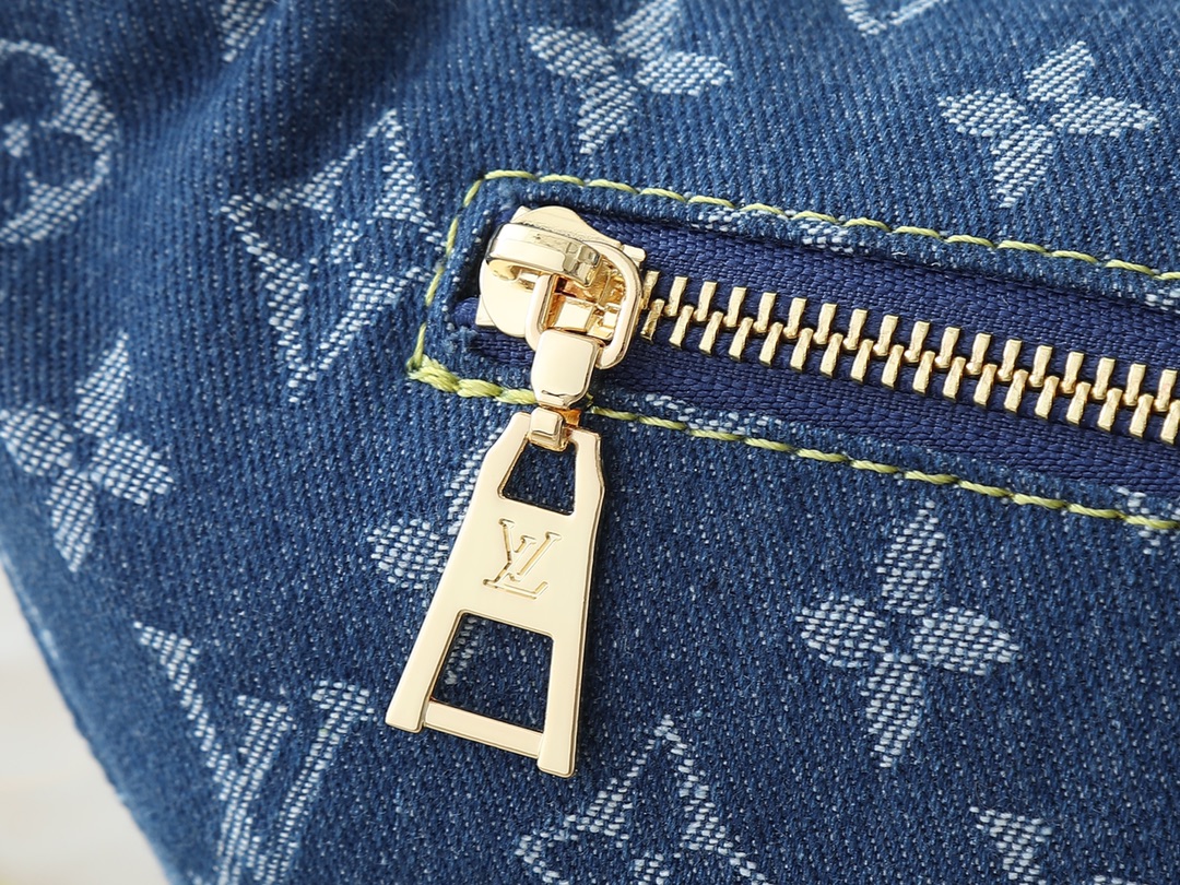 Designer High Rise Belt Bag Monogram Jacquard Leather - Dark Blue Denim - Gorchic - $120.99