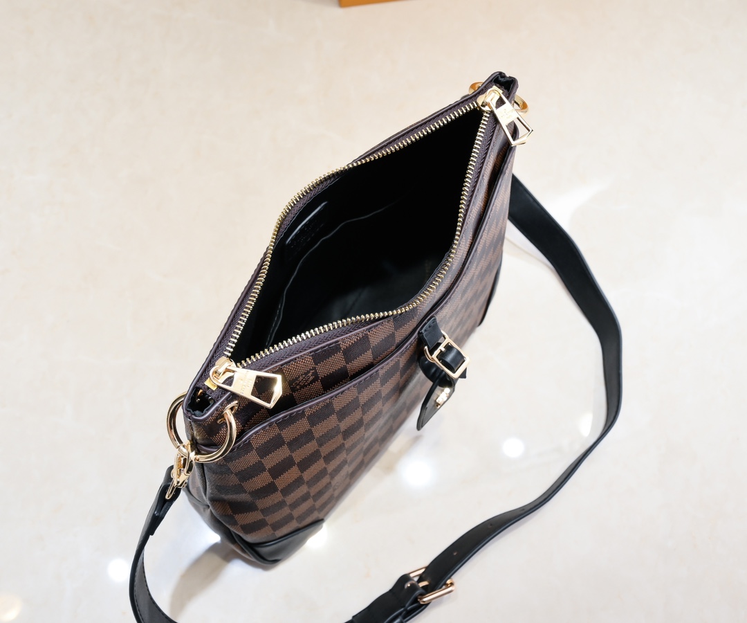 Designer Damier Ebene Odeon Bag - Black - Gorchic - $134.99