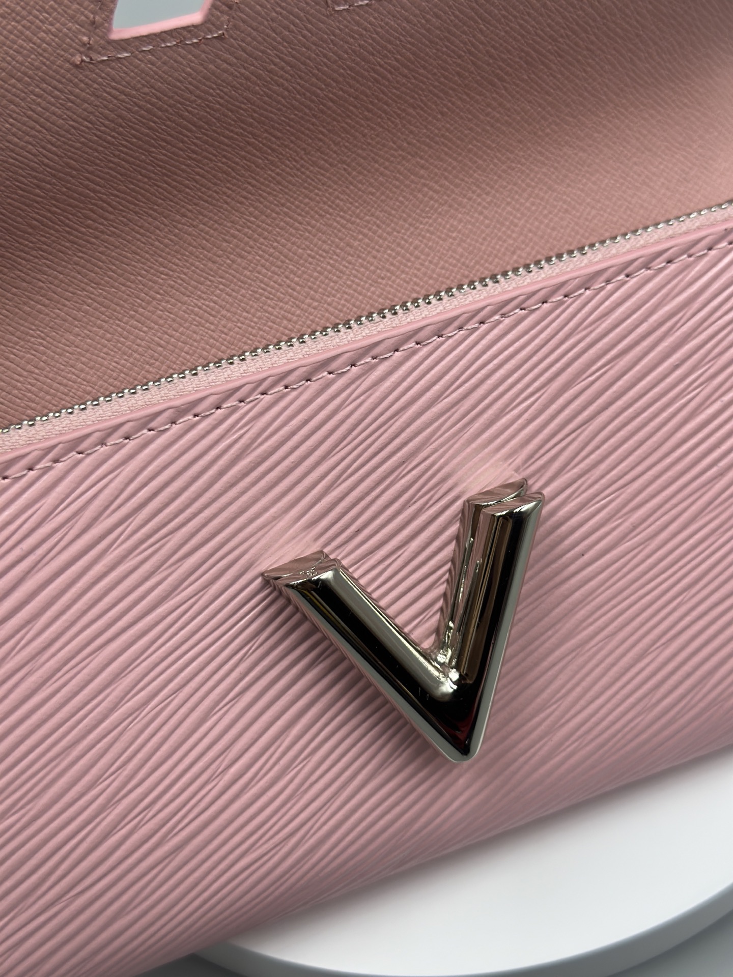 Designer Pink Epi Leather Twist Wallet - Silver - Gorchic - $94.99