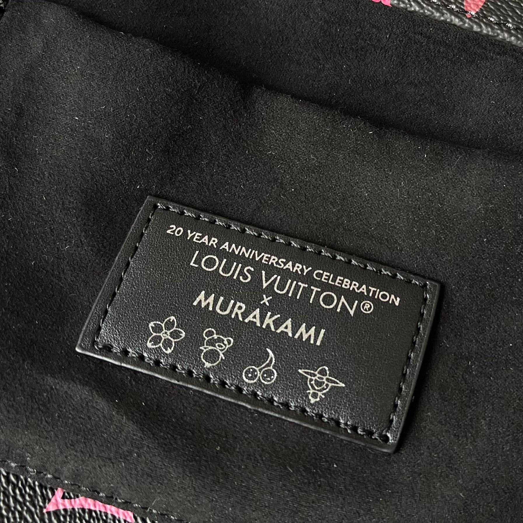 Designer x Murakami x TM Trunkie Handbag MM Cowhide - Black - Gorchic - $128.99