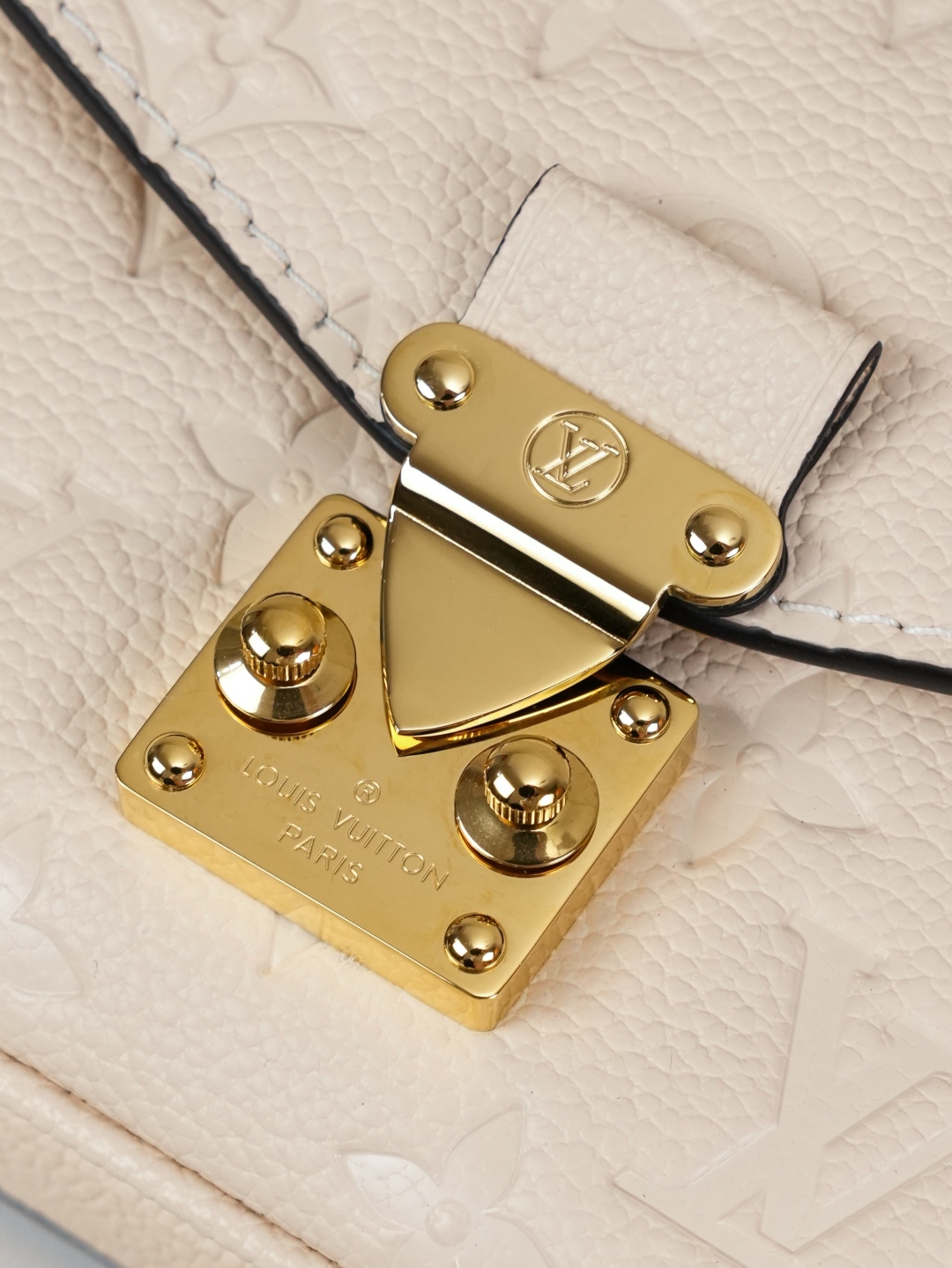 Designer Pochette Métis East West Embossed Soft Grain Cowhide - Crème Beige - Gorchic - $116.99