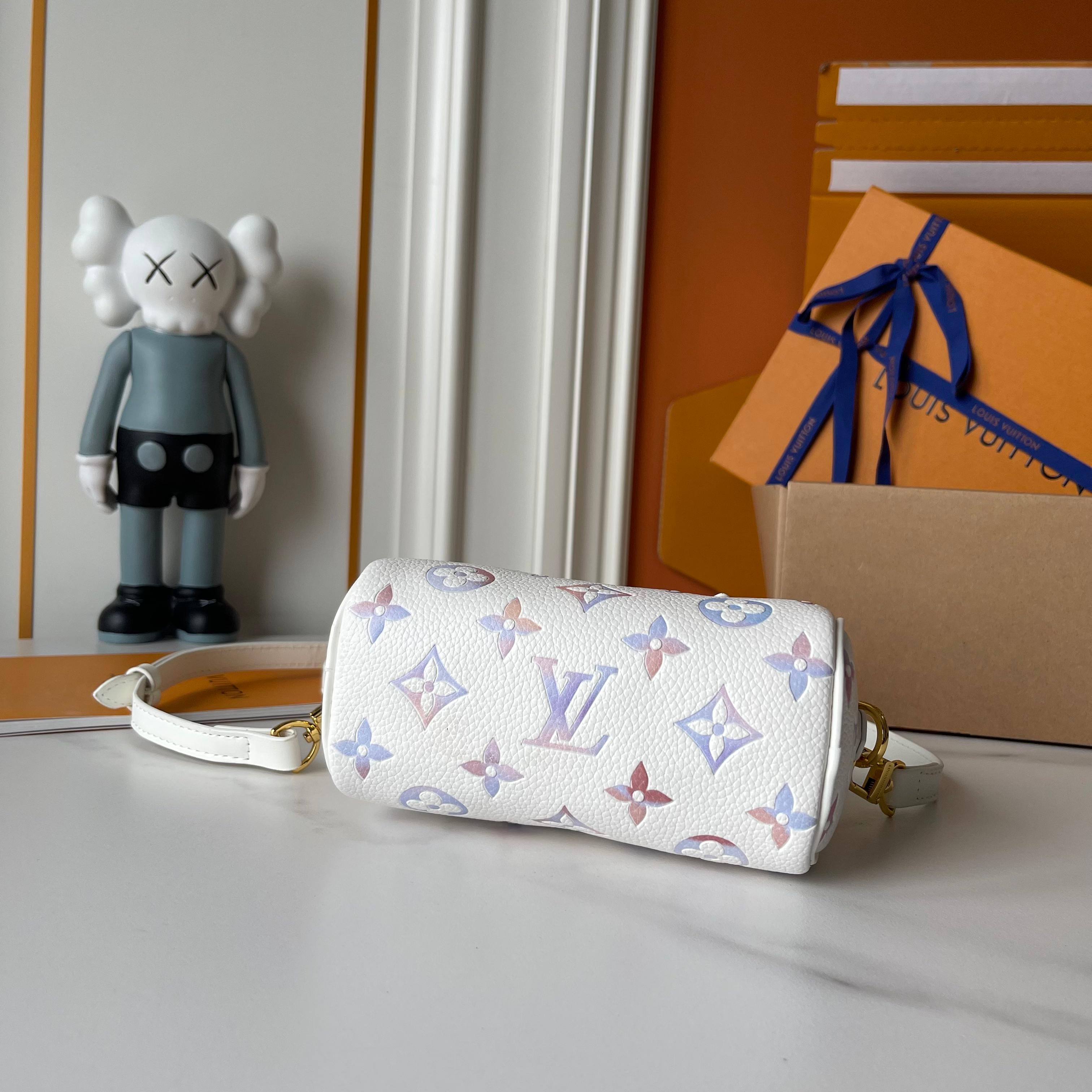 Designer Nano Speedy Embossed Grained Cowhide Leather - Dream Beige - Gorchic - $112.99