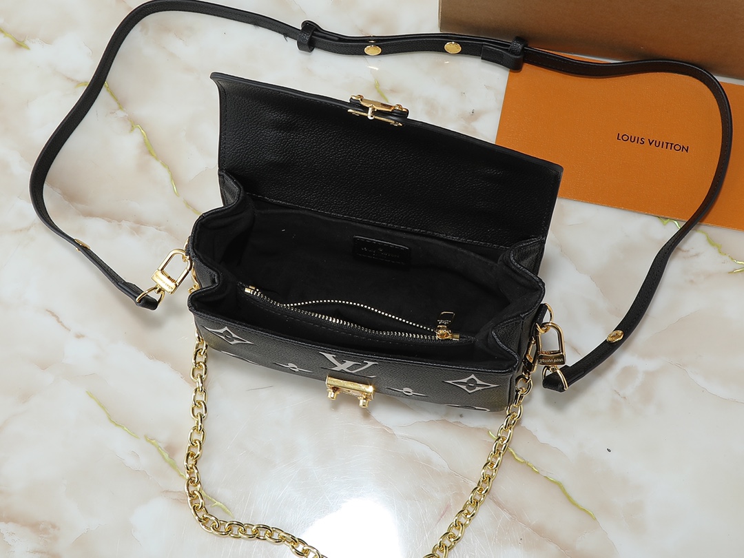 Designer Pochette Métis East West Bag - Embossed soft grained cowhide, Black - Gorchic - $125.99