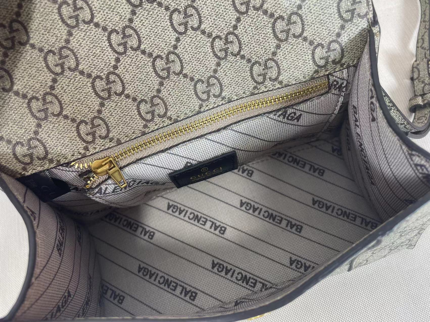 Double-G x Balenciaga The Hacker Project Hourglass Bag - leather canvas&gold-tone hardware, Ebony - Gorchic - $134.99