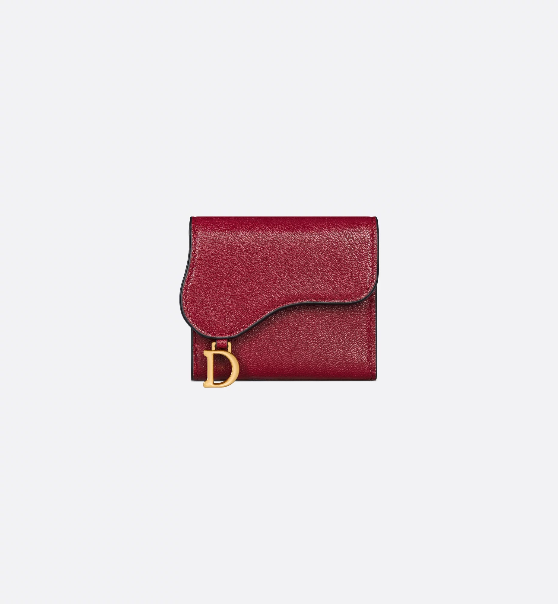 D-Inspired Saddle Lotus Wallet Goatskin - Cherry red - Gorchic - $92.99