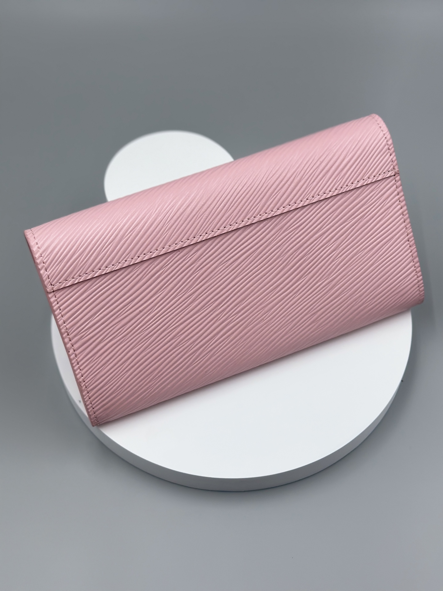 Designer Pink Epi Leather Twist Wallet - Silver - Gorchic - $94.99