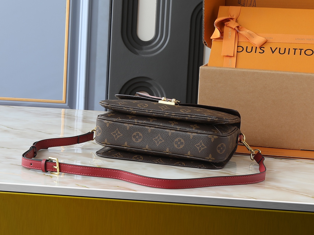 Designer Braided Pochette Metis Safran Bag - Red - Gorchic - $132.99