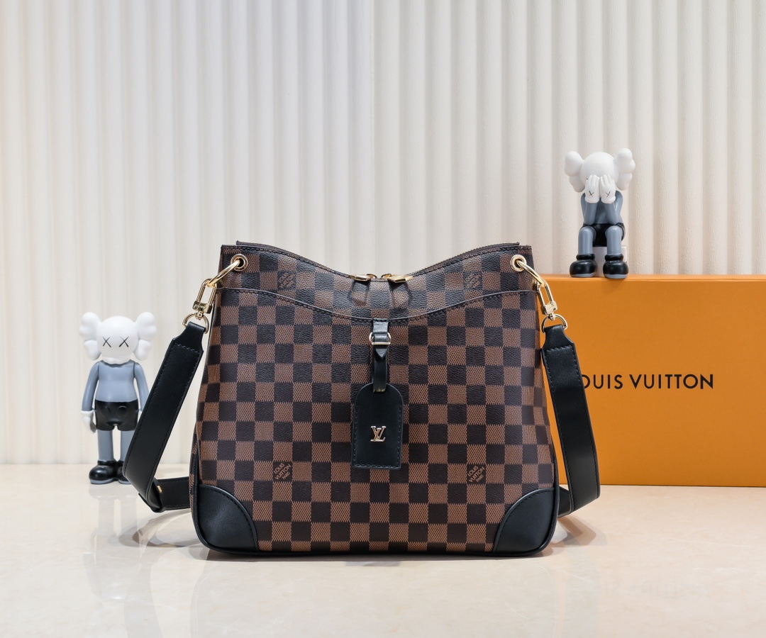 Designer Damier Ebene Odeon Bag - Black - Gorchic - $134.99