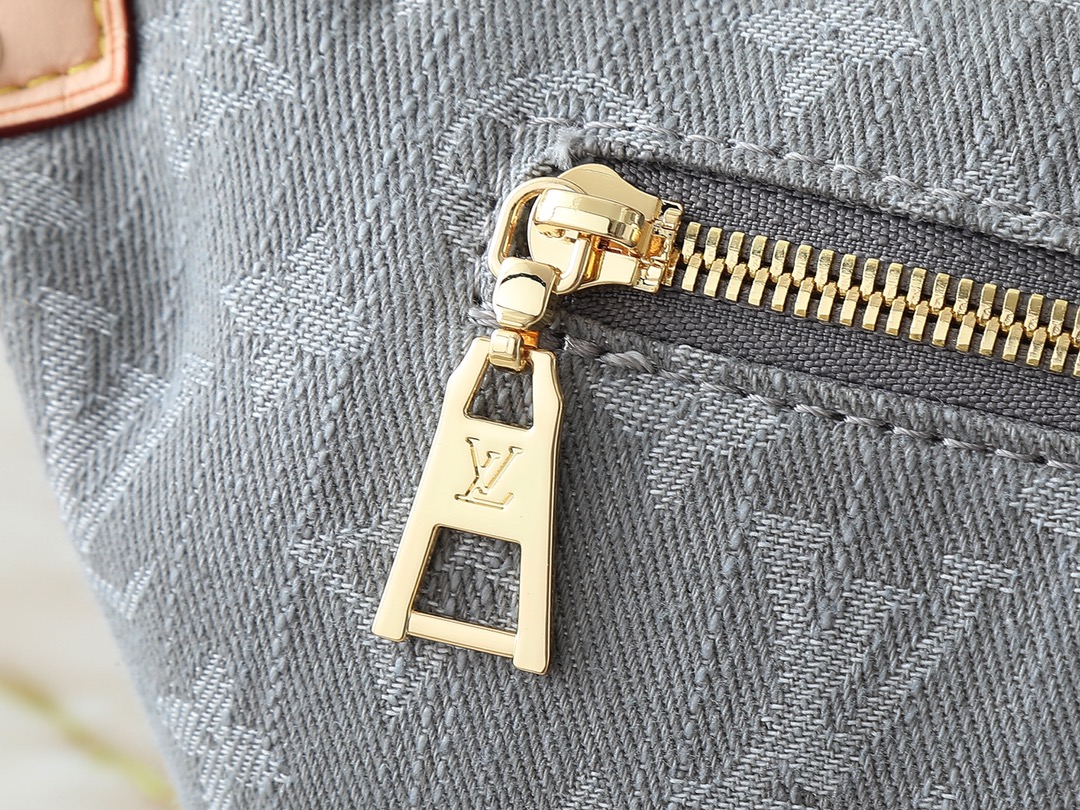 Designer High Rise Belt Bag Monogram Jacquard Leather - Grey Denim - Gorchic - $120.99
