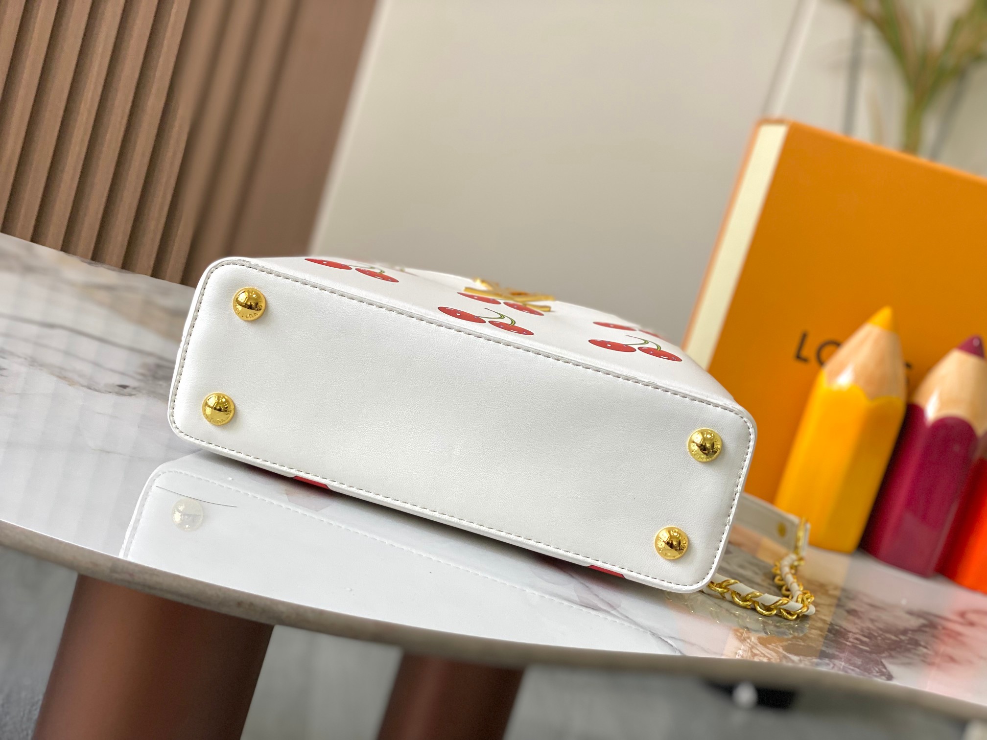 Designer LV x TM Capucines Cowhide - White - Gorchic - $152.99