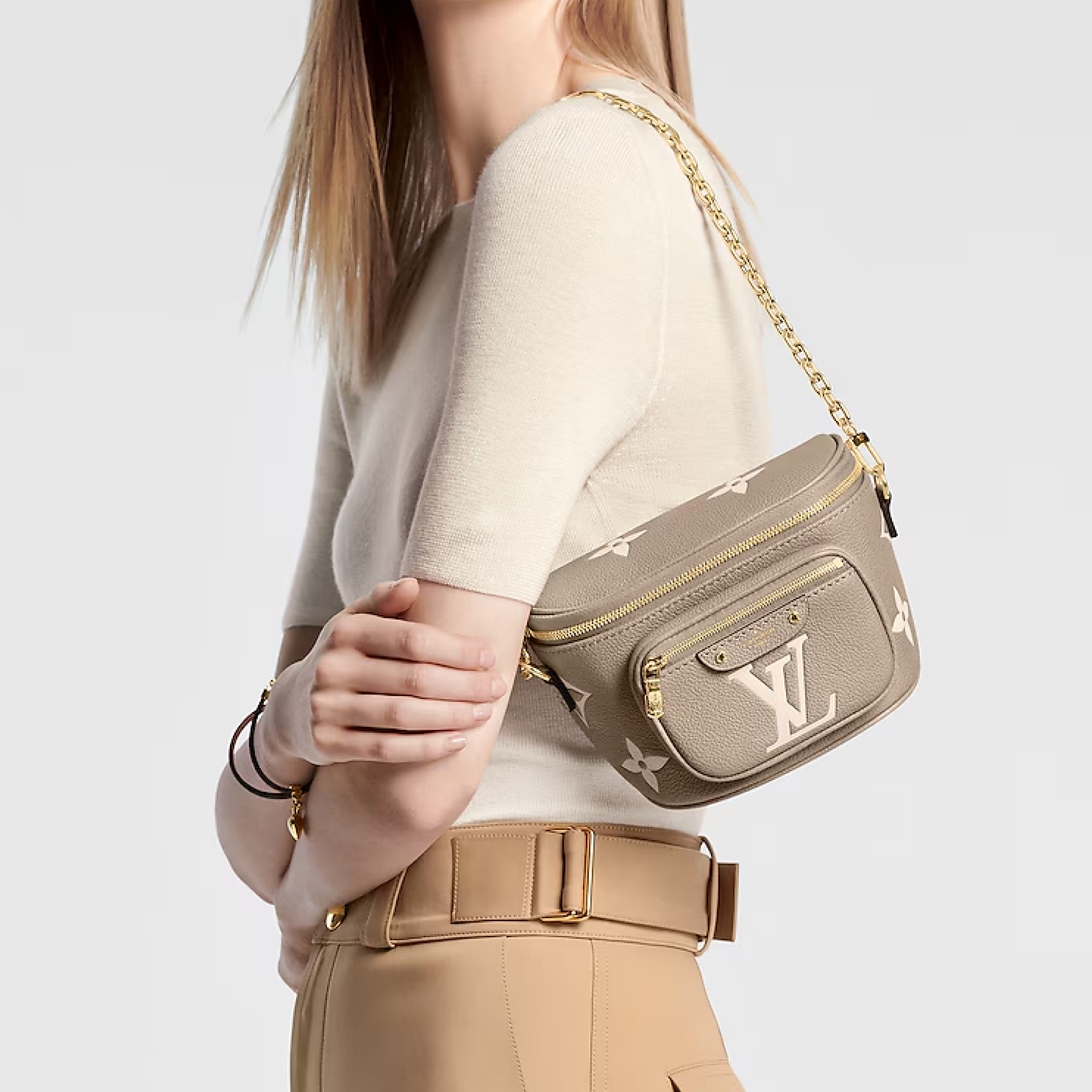 Designer Bicolor Monogram Empreinte Leather Mini Bumbag - Bag - Gorchic - $107.99