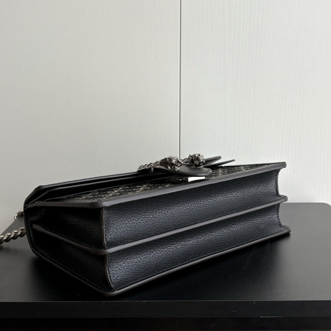 Double-G Dionysus Medium GG-Jacquard Shoulderbag - black - Gorchic - $124.99