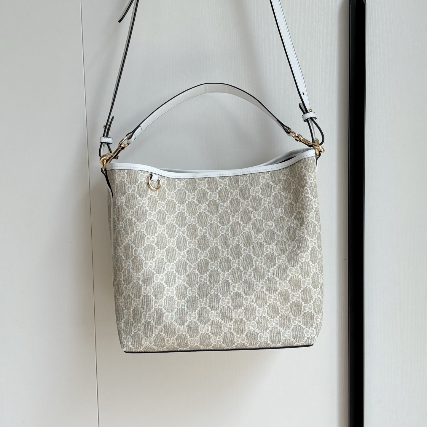 Double-G GG Emblem Bucket Bag - Off white - Gorchic - $120.99