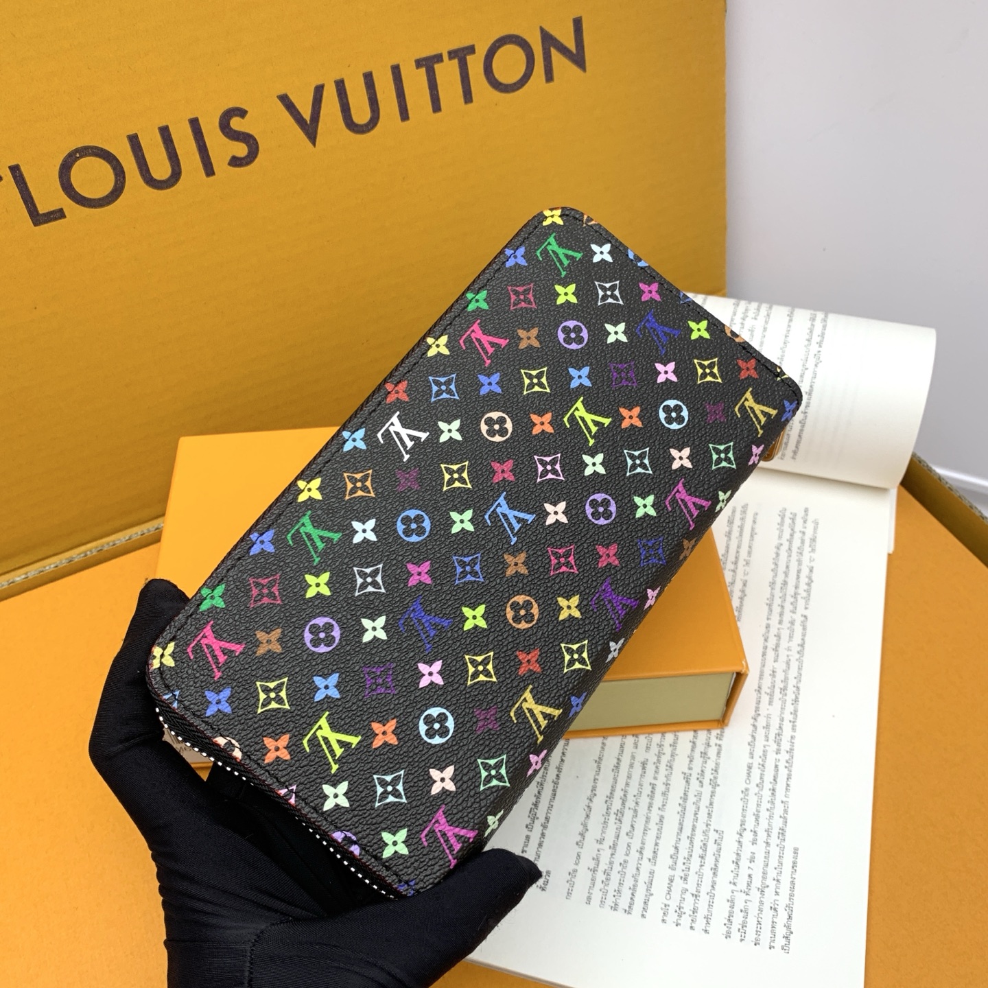 Designer X Takashi Murakami x TM Clemence Wallet Monogram - Black - Gorchic - $89.99