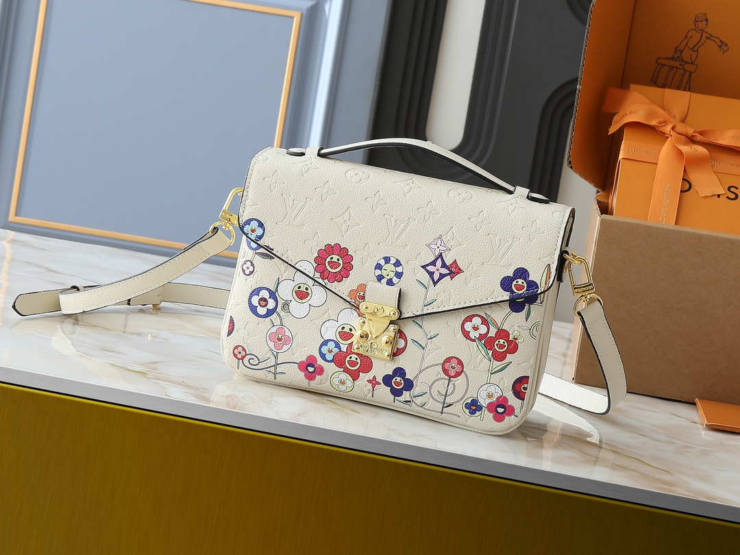 Designer LV x TM Embossed Flower Handbag - White - Gorchic - $124.99