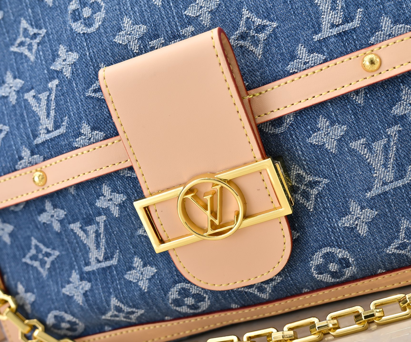 Designer Dauphine Soft GM Monogram denim - Denim Blue - Gorchic - $144.99