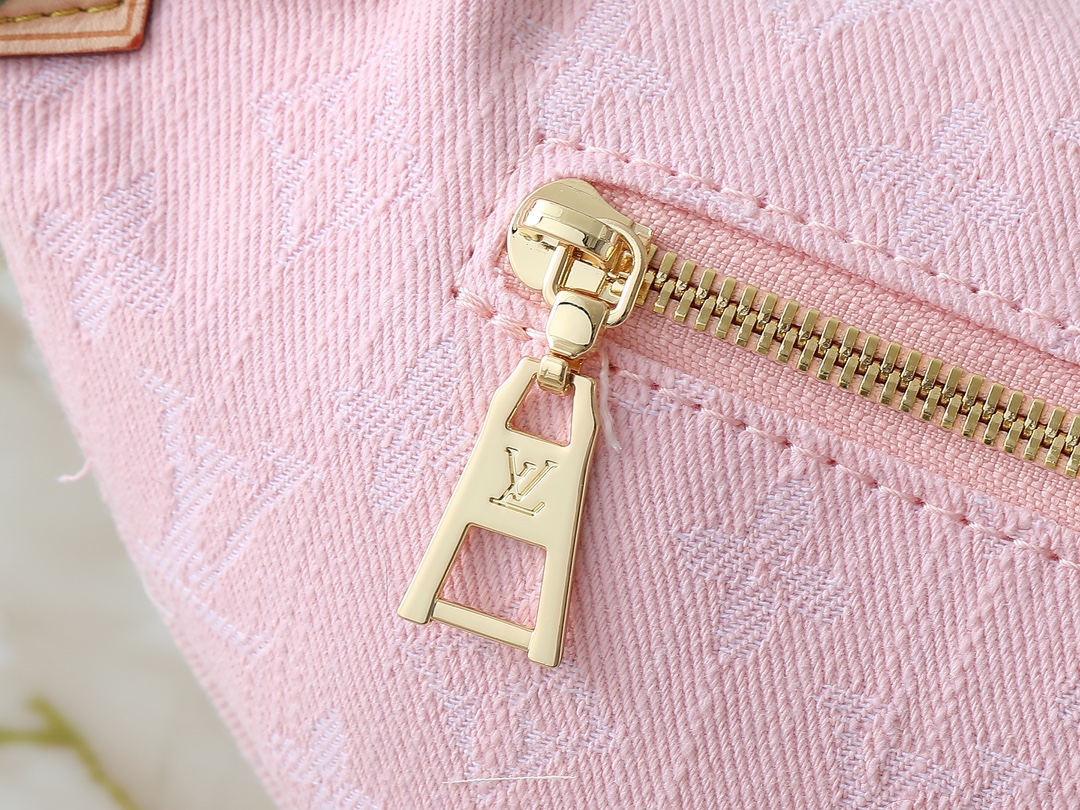 Designer High Rise Belt Bag Monogram Jacquard Leather - Pink Denim - Gorchic - $120.99