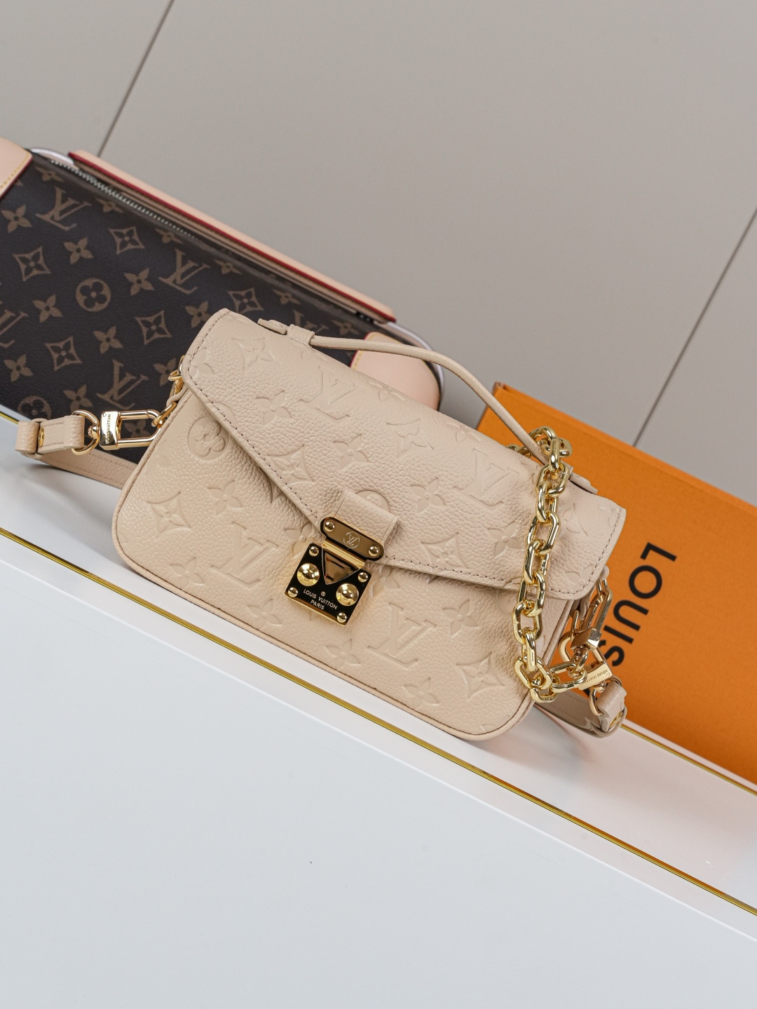 Designer Pochette Métis East West Grained Cowhide Leather - Sand - Gorchic - $116.99