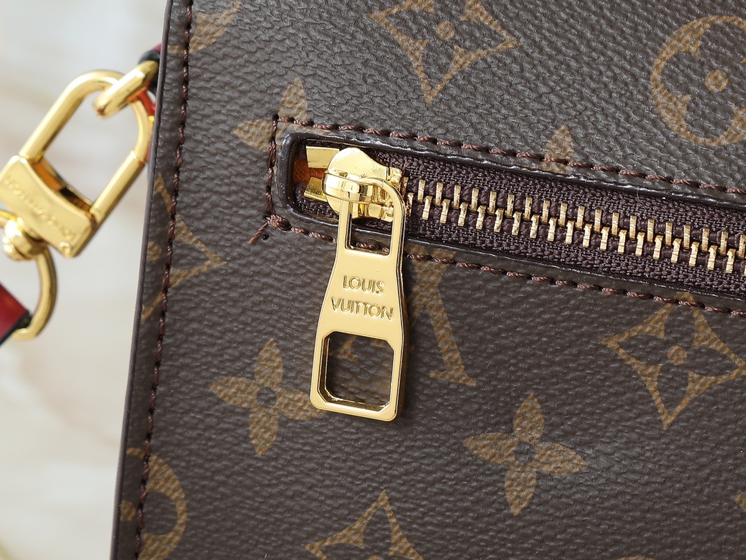 Designer Braided Pochette Metis Safran Bag - Red - Gorchic - $132.99