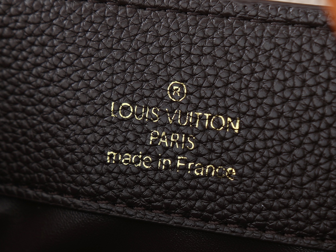 Designer Capucines Taurillon leather - Chocolate / Quartz / Tan - Gorchic - $143.85