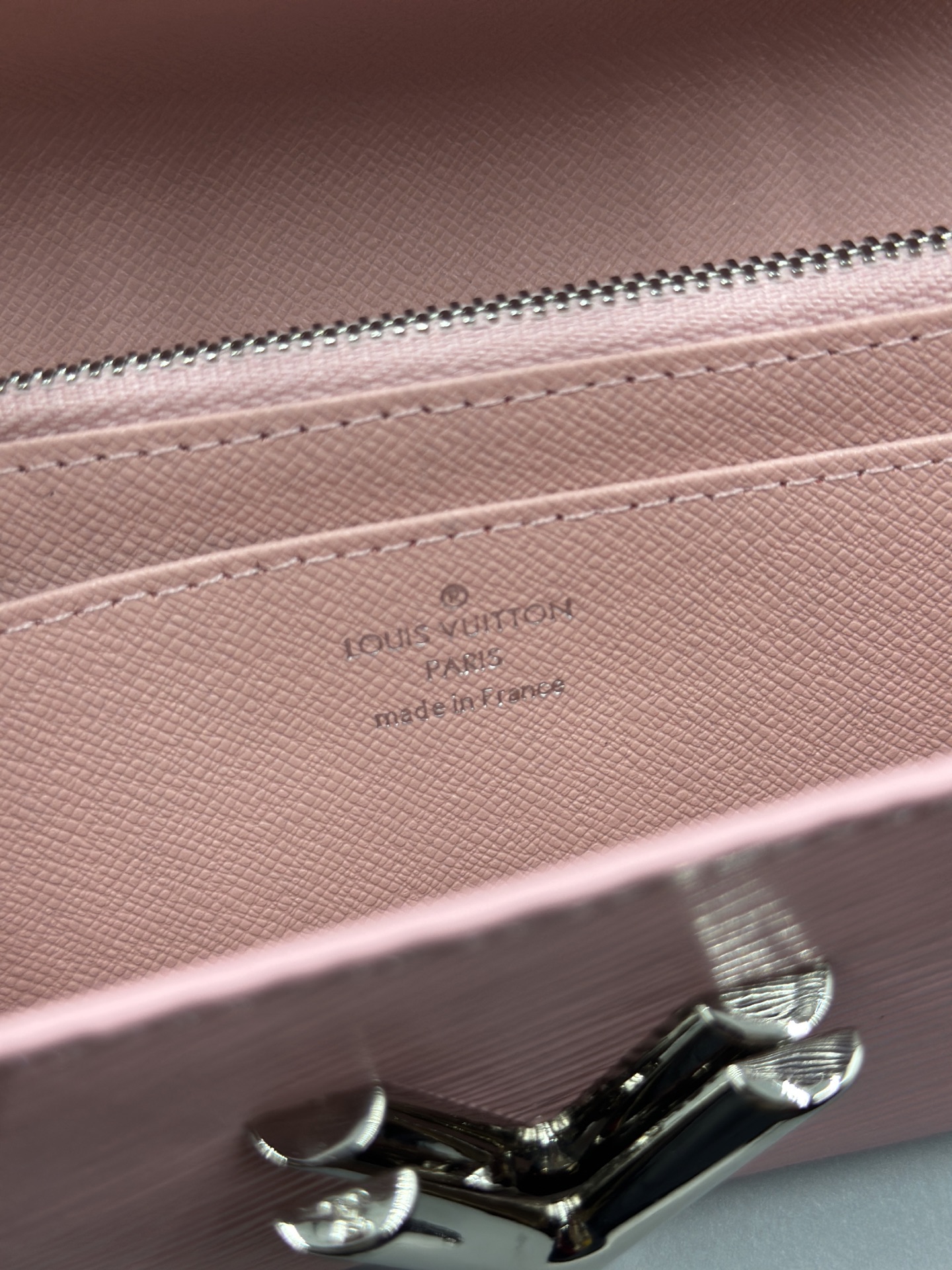 Designer Pink Epi Leather Twist Wallet - Silver - Gorchic - $94.99