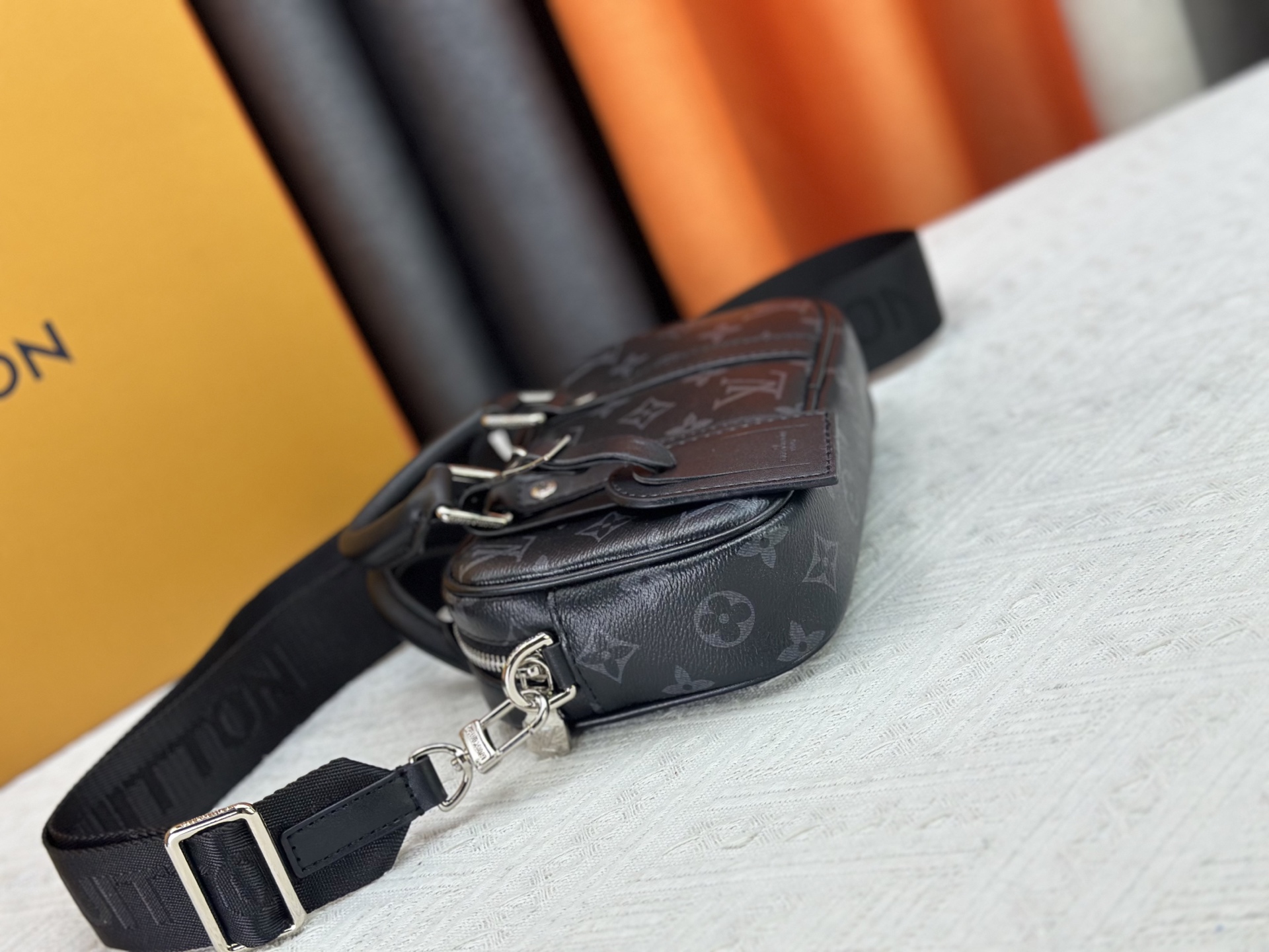 Designer Nano Porte Documents Voyage Monogram Eclipse coated canvas - Black - Gorchic - $116.99