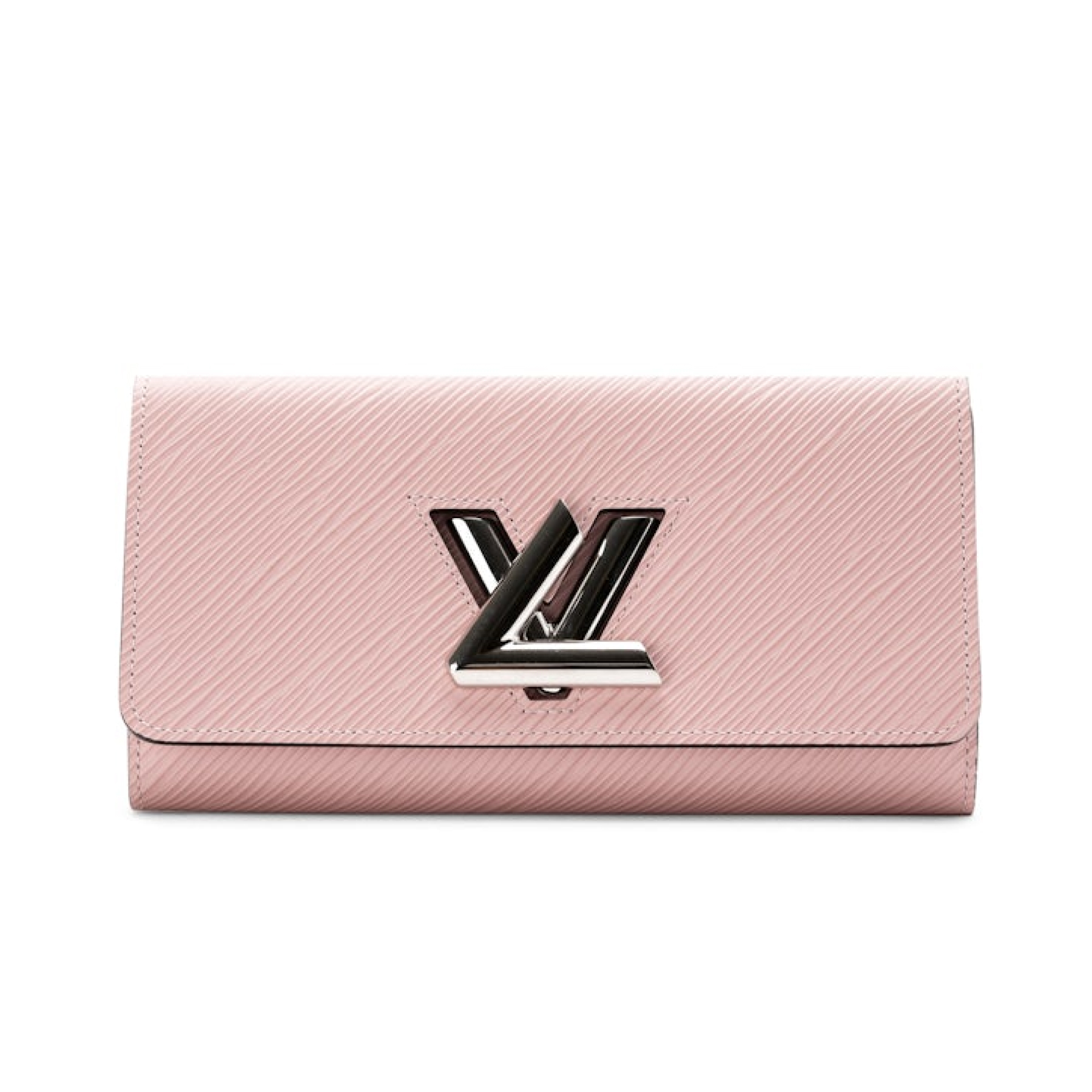 Designer Pink Epi Leather Twist Wallet - Silver - Gorchic - $94.99
