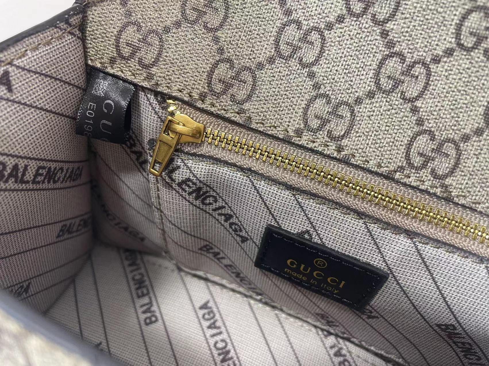 Double-G x Balenciaga The Hacker Project Hourglass Bag - leather canvas&gold-tone hardware, Ebony - Gorchic - $134.99