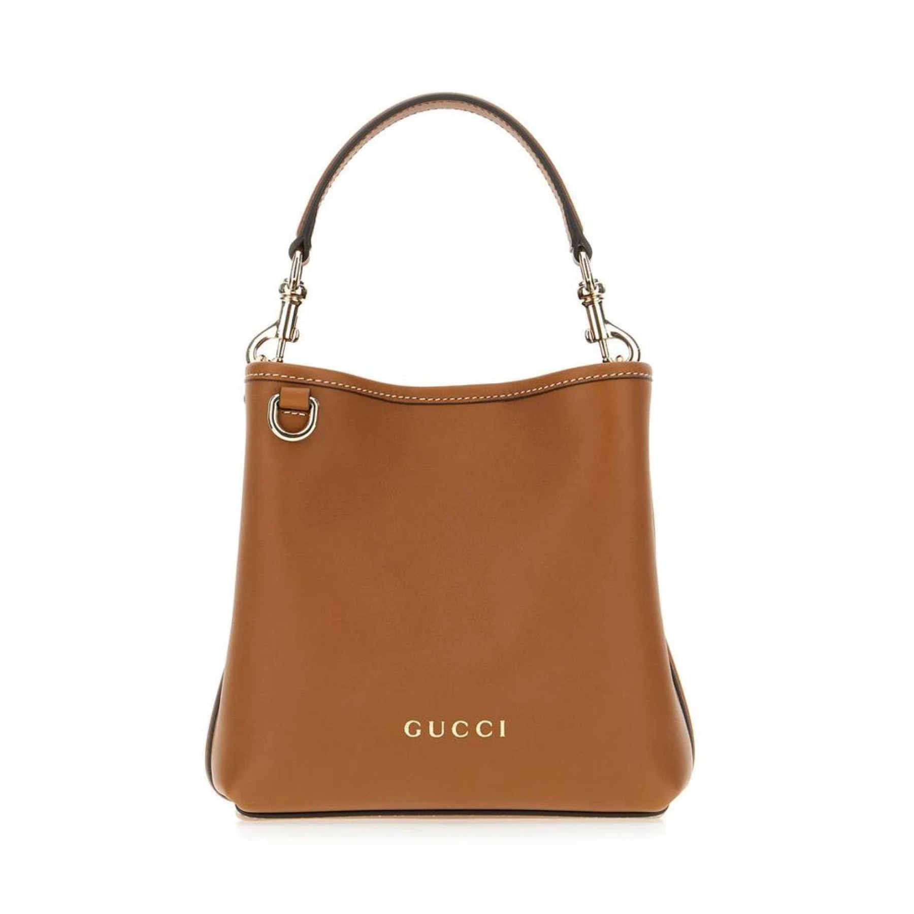 Double-G GG Emblem Mini Bucket Bag - Brown - Gorchic - $124.99