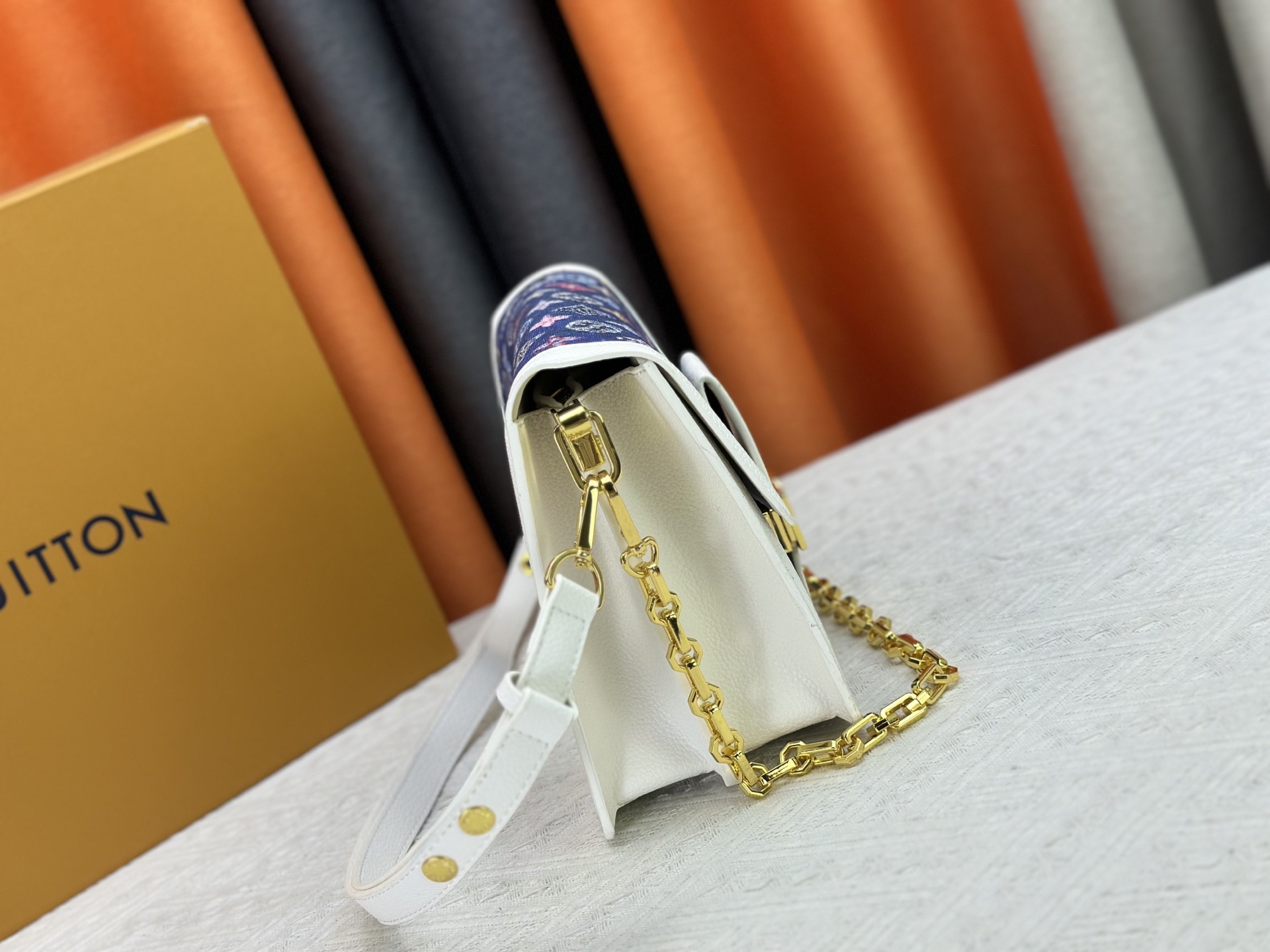 Designer Dauphine Shoulder Bag  - Monogram Jacquard Denim, Mini Size - Gorchic - $149.99