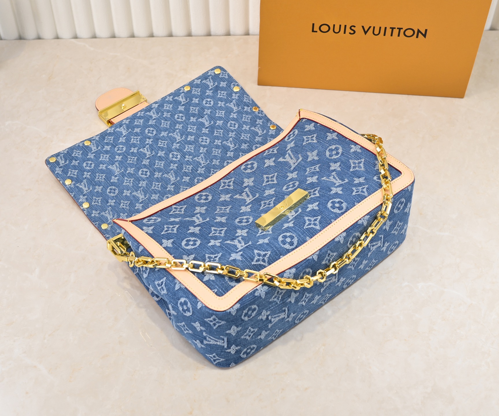 Designer Dauphine Soft GM Monogram denim - Denim Blue - Gorchic - $144.99