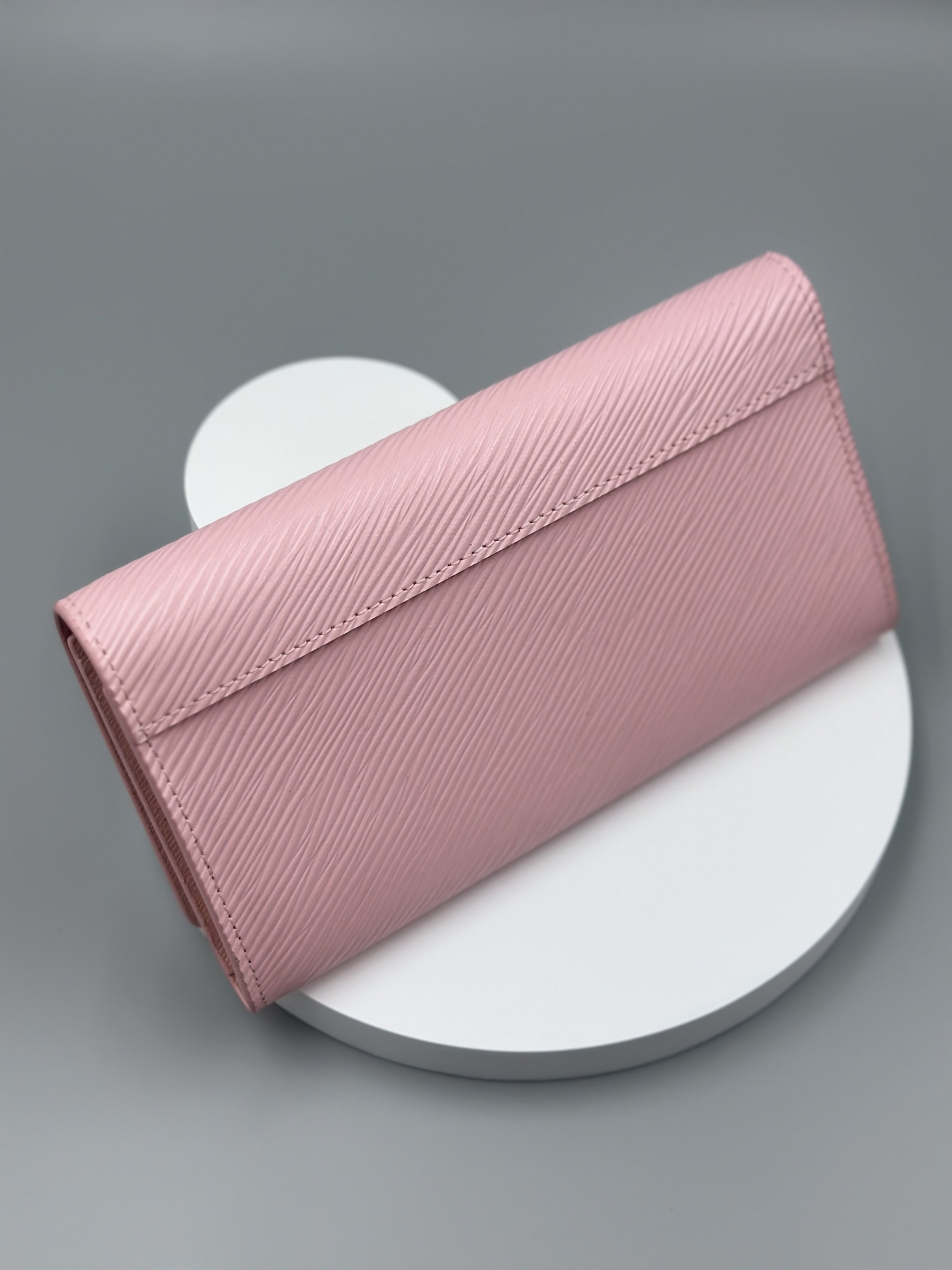 Designer Pink Epi Leather Twist Wallet - Golden - Gorchic - $94.99