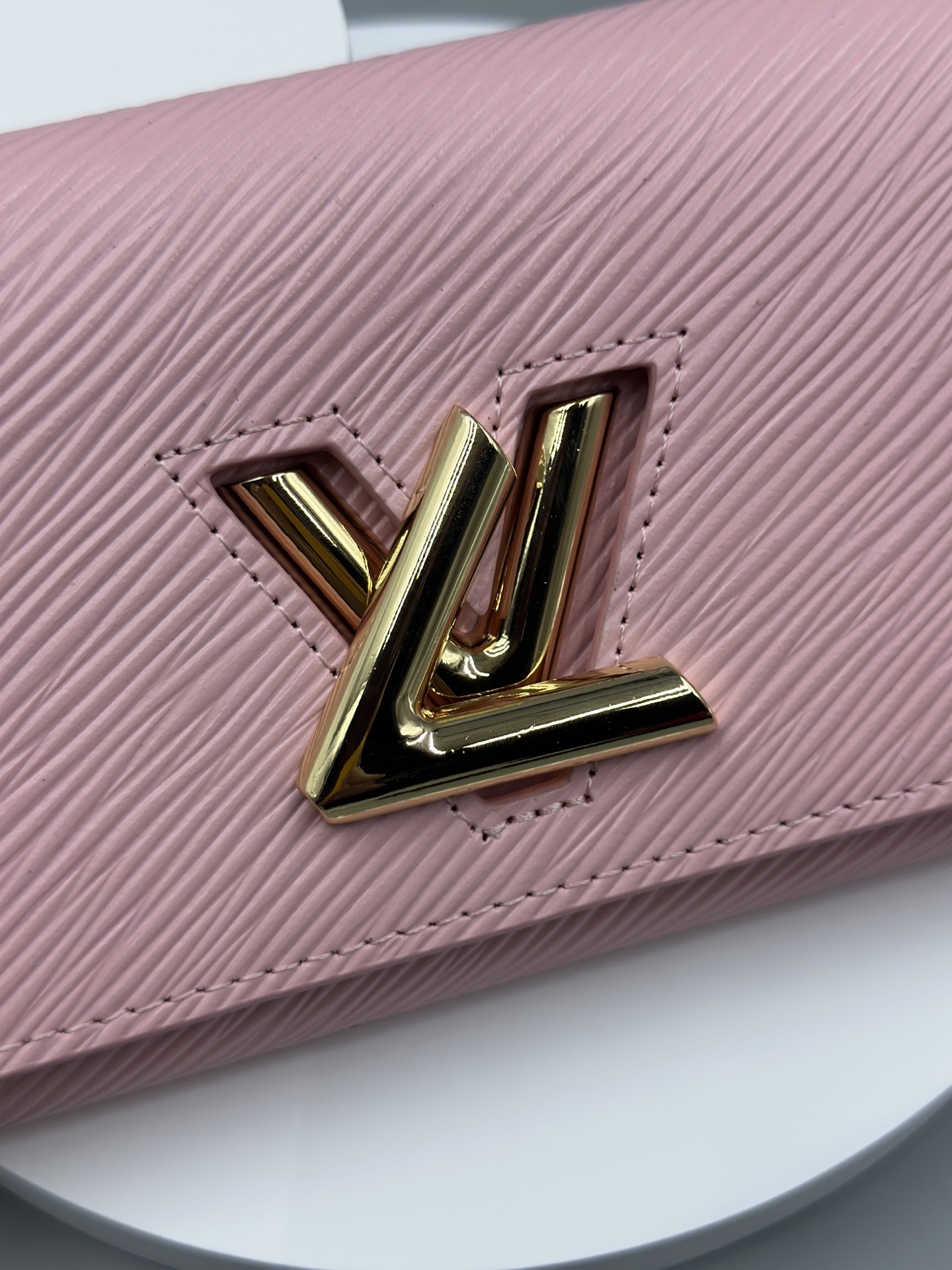 Designer Pink Epi Leather Twist Wallet - Golden - Gorchic - $94.99