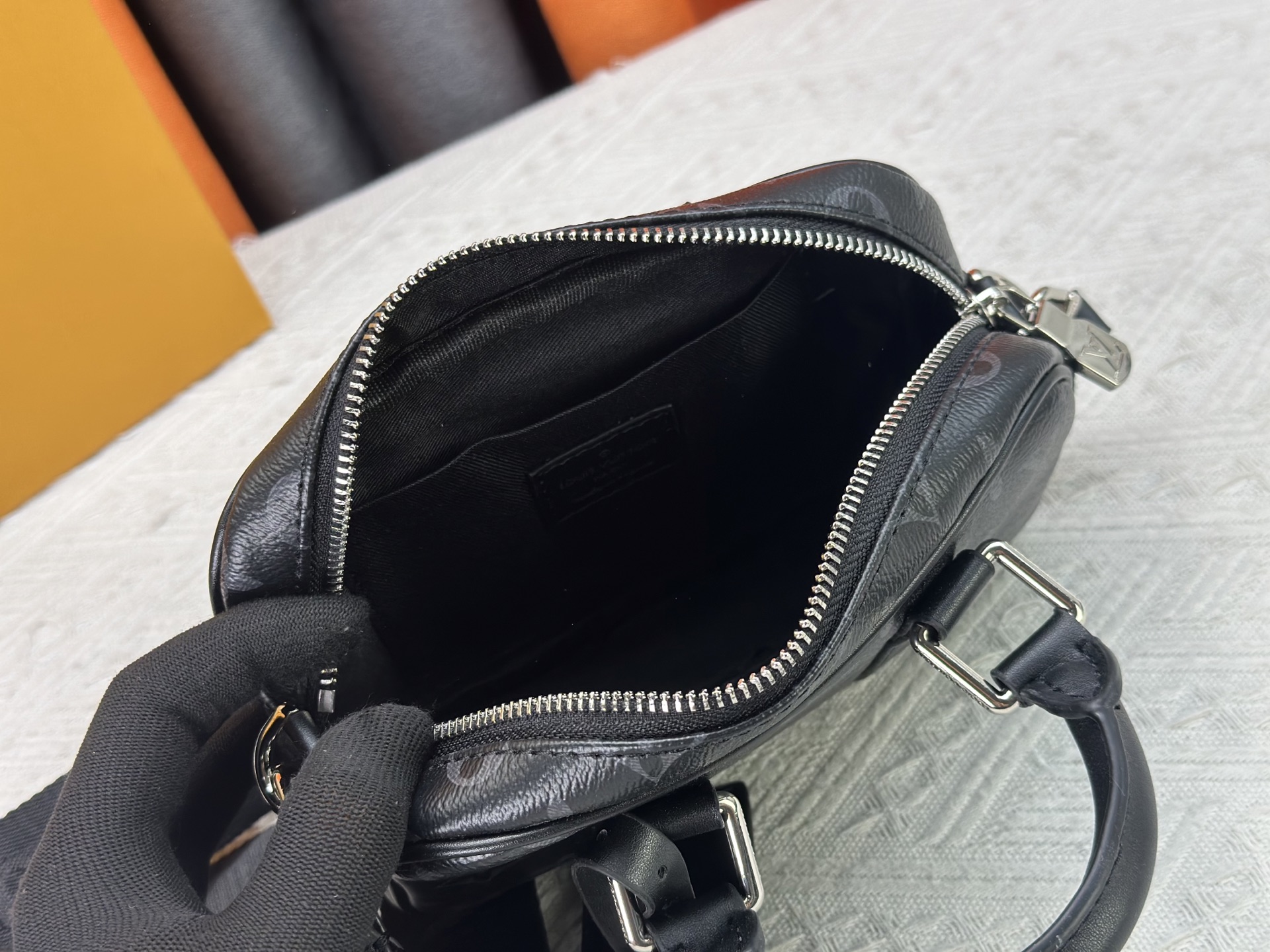 Designer Nano Porte Documents Voyage Monogram Eclipse coated canvas - Black - Gorchic - $116.99