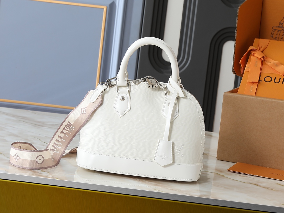 Designer Alma BB Epi grained cowhide leather - Quartz - Gorchic - $130.99