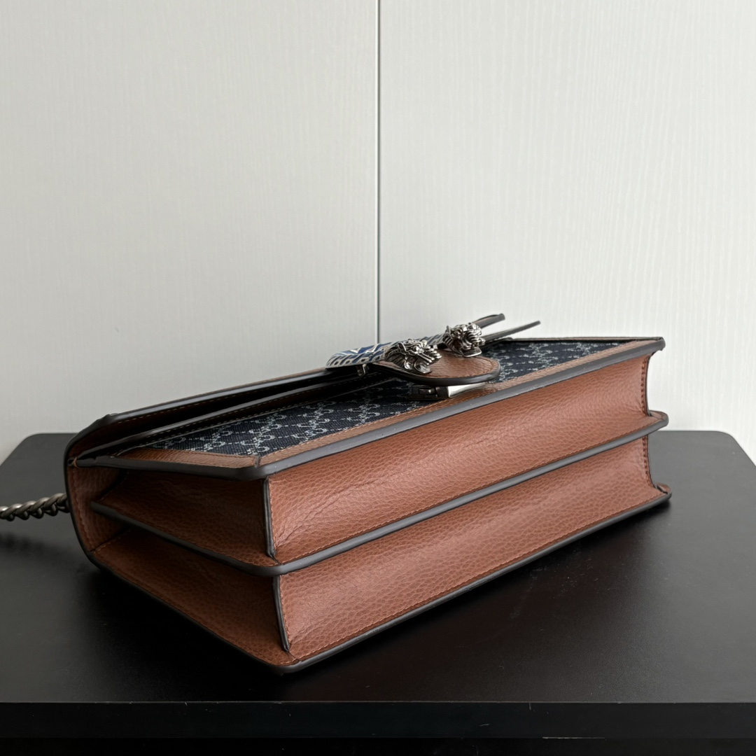 Double-G Dionysus Medium GG-Jacquard Shoulderbag - Blue/Ivory/Brown - Gorchic - $124.99