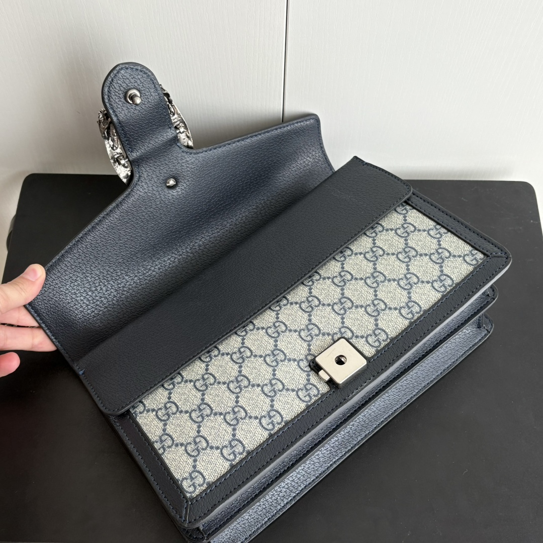 Double-G Dionysus bag GG Supreme - blue and beige - Gorchic - $124.99