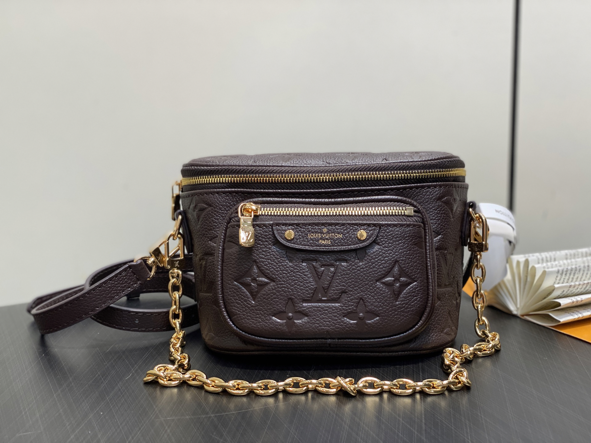 Designer Empreinte Monogram Leather Chocolate Mini Bumbag - Bag - Gorchic - $107.99
