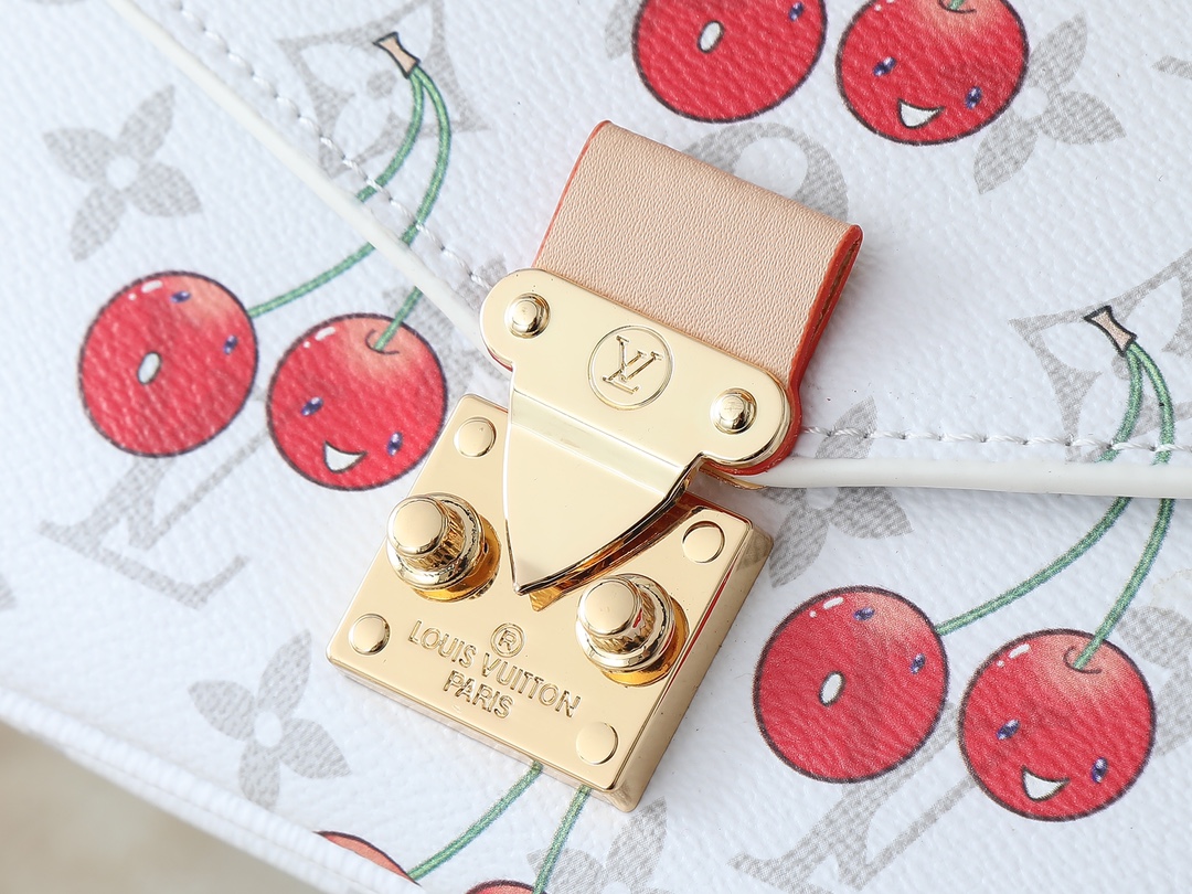 Designer LV x TM POCHETTE MÉTIS EAST WEST Bag Monogram Cherry coated canvas - White - Gorchic - $125.99